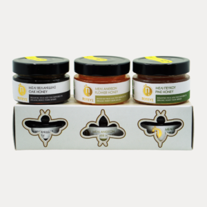 Zestaw Trzech Organicznych Miodów W Prezentowym Opakowaniu Dębowy-Piniowy-Kwiatowy 3x100 ml